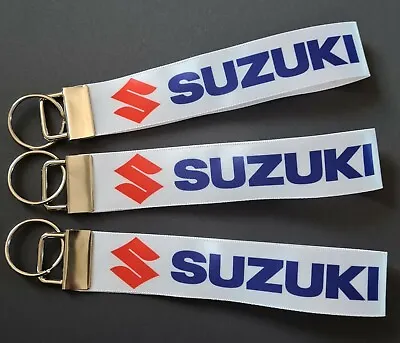 Suzuki Style Logo Motorbike Car GSX-R Slingshot Keyring Key Fob Handmade Gift • £3.98