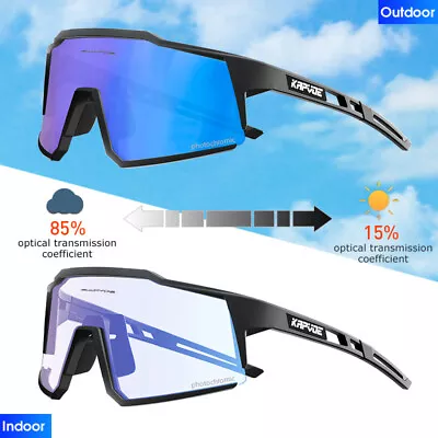 Photochromic Cycling Glasses MTB Bike Goggles Transition Bicycle Sunglasses • $21.98