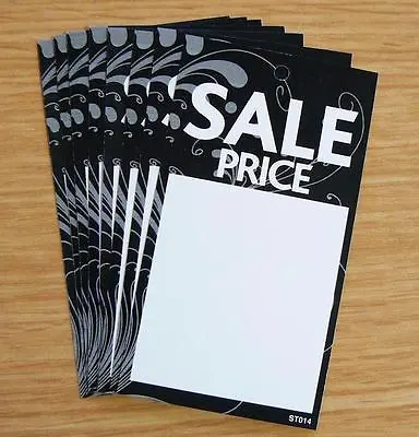 £3.40 • Buy Boutique SALE PRICE TAGS SWING TICKETS LABELS X 100 (BLACK ST014)