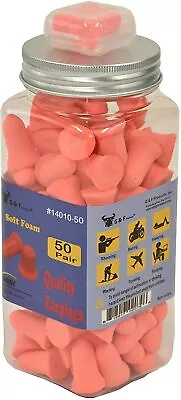 G & F 14010-50 Foam Ear Plugs Sound Blocking Bell-Shaped With Case Pack Of 50 • $9.99
