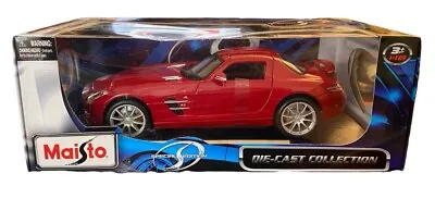 Maisto Special Edition Silver Mercedes Benz SLS AMG Diecast 1:18 New  • $65