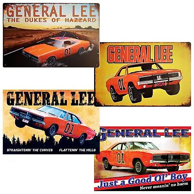 Dukes Of Hazzard Metal Plaque General Lee Dodge Charger 80s TV Poster Tin Sign • £9.95