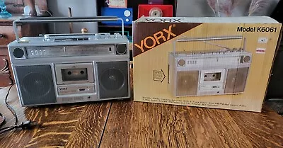 1980 YORX K6061 Portable Radio Tape Recorder & 8-Track WORKS PERFECTLY With Box • $254.17