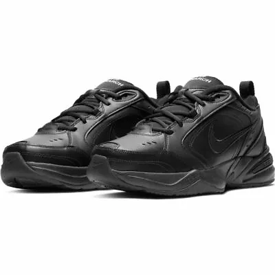 Nike AIR MONARCH IV Mens Black 001 Walking Shoes Medium & WIDE (4E) WIDTH • $54.99