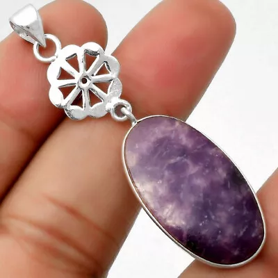 Natural Purple Lepidolite 925 Sterling Silver Pendant Jewelry P-1634 • $10.49