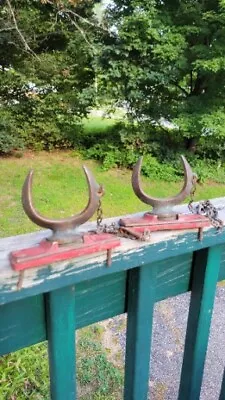 $225 • Buy Vintage Old Canoe Patent Swivel Oar Locks UNMARKED 4 Pc. Set With Chains