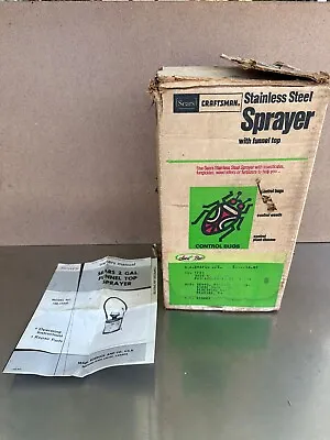 Vtg. Stainless Steel Sprayer Craftsman 2 Gal Funnel Top Sprayer  In Original Box • $49.99