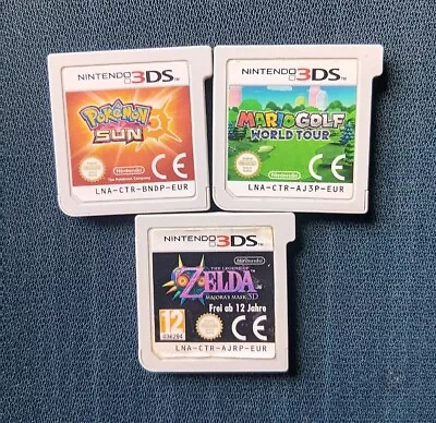 Nintendo 3DS Multi-Cartridge Only: Mario Golf Pokemon Sun Zelda Majora's Mask • £44.50