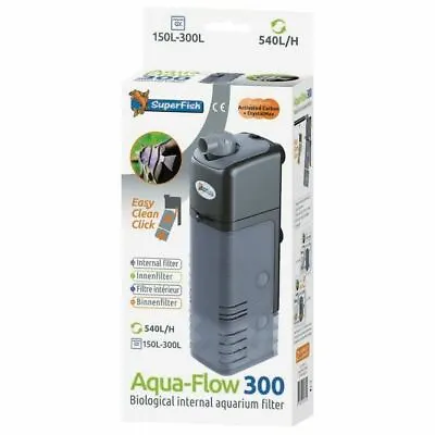 £34.06 • Buy Aqua Flow 300 Dual Action Internal Aquarium Filter Fish Tank Filter 540L/H