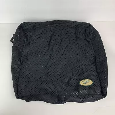 Vintage LL Bean Fly Fishing Bag Black Mesh Zippered Hook & Loop 18  X 17  X5  • $39.99