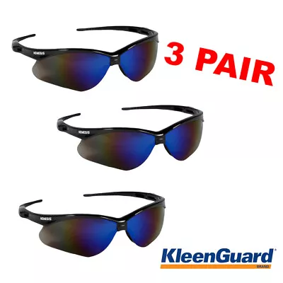 Jackson Safety Kleenguard 14481 Nemesis Blue Mirror Safety Glasses (3 PAIR) • $15.90