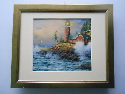 £19.95 • Buy Thomas Kinkade Print 'Courage'  Stone Lighthouse FRAMED