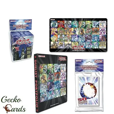 Yugioh Elemental HERO Accessories  Binder Sleeves Portfolio Deck Box Mat  New • £4.99