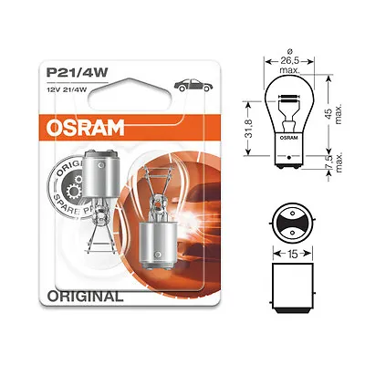 2 X Osram 566 P21/4W Brake Stop & Tail Light Bulb 12v 21/4w BAZ15D Offset Pin • $9.94