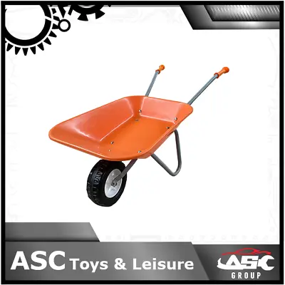 ASC New Child Kids Wheelbarrow - Orange / Grey - Toy Play Farm Gardening • £24.95