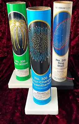 3 Empty Vintage Starr Fireworks Firecracker Mortar Shell Tubes For Display Only • $25