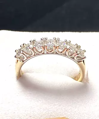 Genuine Real 10K Yellow White Gold Women Ring Rings Real Diamonds 75 Pts  (Q) • $651.34
