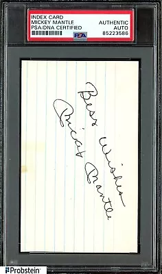 Mickey Mantle HOF Signed Index Card AUTO New York Yankees PSA/DNA Authentic • $33.69