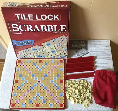 TILE LOCK SCRABBLE Board Game Complete W/ 100 Tile Pieces • $8.99