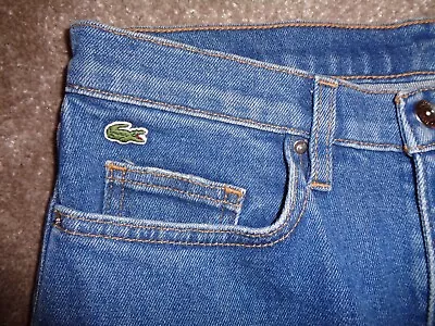 New Womens Lacoste Live Washed Cotton Blue Crocodile Jeans 28  Waist Hf8008 £140 • £40