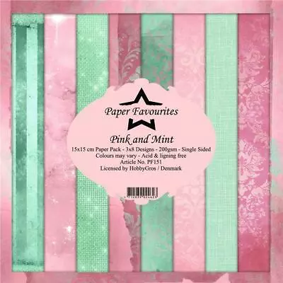 £5 • Buy New Dixi Craft  Paper Favourites 15cm X 15cm Paper Pad Pink And Mint 