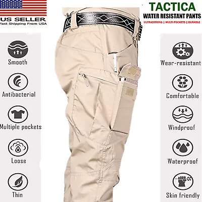 Tactical Mens Cargo Pants Waterproof Work Pants Outdoor Hiking Combat Trousers • $19.94