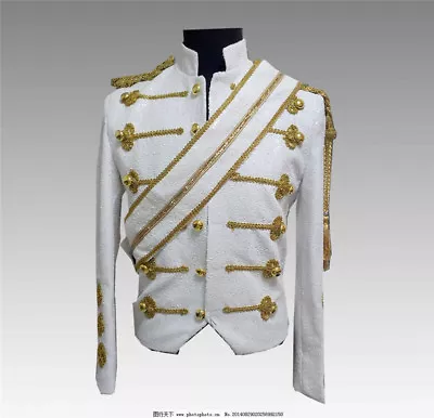 $93.20 • Buy History MJ Michael Jackson White Sequin England Style Party CoatGentlemen Jacket