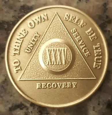 Alcoholics Anonymous 35 Year Recovery Coin Chip Medallion Medal Token AA Bronze • $4.99