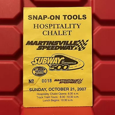 NASCAR Nextel Cup Series Martinsville Speedway Hospitality Chalet Ticket 2007 • $7.49