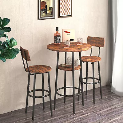 3/5 Piece Bar Table Set Counter Height Dining Kitchen Breakfast Table W/ 2 Stool • $119.99