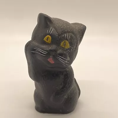 Vaillancourt Black Cat Folk Art Sutton MA 3” Chalk Ware Paw Up READ DESC. 1999 • $74.99