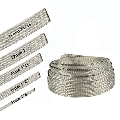 Braided Tinned Copper Hose Metal Shielding Sleeve Wire Wrap Sheath Protector Lot • $17.85