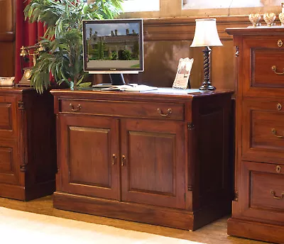 £799.99 • Buy Hideaway Office PC Desk Solid Mahogany In Dark Wood Home Workstation Mi La Roque