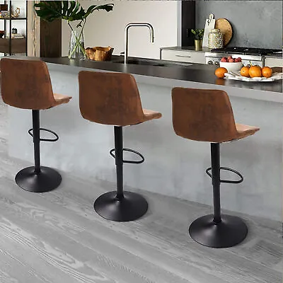 2x Industrial Vintage Tall Bar Stools Adjustable Pipe Stool Bar Chair Furniture • £115.92