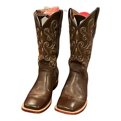 Ferrini Men's French Calf Leather Western Boot Square Toe Chocolate 12 D • $69.99