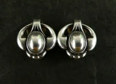 Vintage 2006 Georg Jensen Sterling Silver Clip Back Earrings Denmark 5/8 L  • $129