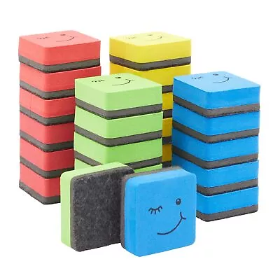 24 Pack Magnetic Mini Dry Erase Erasers For Classroom School 4 Colors 2x0.7  • $9.89