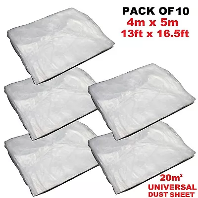 10 X 4x5m Large Dust Sheet Polythene Clear Cover Painting Decorating Furniture • £11.99