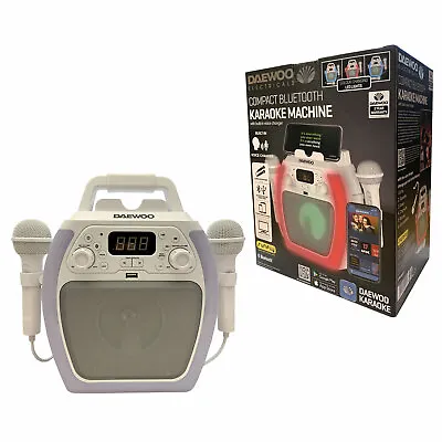 £48.99 • Buy Daewoo Compact Bluetooth Portable Karaoke Machine Voice Changer 2 Microphones