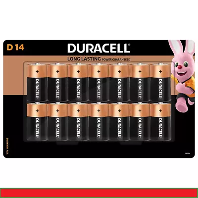 14 Pack Duracell Coppertop 1.5v Alkaline D Batteries • $33.38