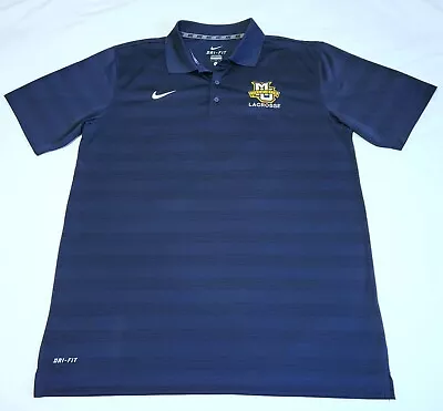TEAM ISSUED Nike Dri-Fit Marquette Golden Eagles Lacrosse Navy Polo Men's LARGE • $24.99