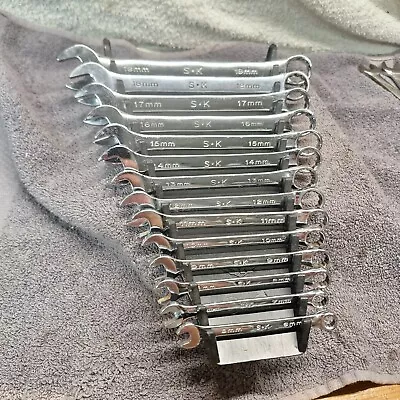 SK Tool 14pc Metric 6mm-19mm Combination Wrench Set USA 12 Point In Holder • $165.99