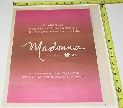 Madonna  H&M  Concert Ad Advert 2006 Confessions Tour NY Philadelphia Area Pop • $15