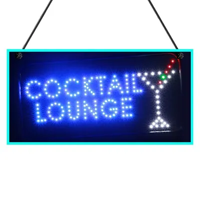 £4.99 • Buy Cocktail Lounge Neon Light Effect Hanging Sign Home Decor Man Cave Wall Kitchen