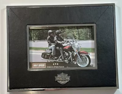 Harley Davidson Black/Silver Frame 4 X6  Picture Window & Silver Official Logo • $26.99