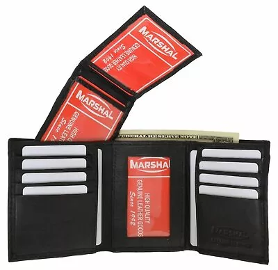 New Mens Trifold Soft Leather Wallet Multi Pockets Card 3 ID Windows Zipper Gift • $10.99