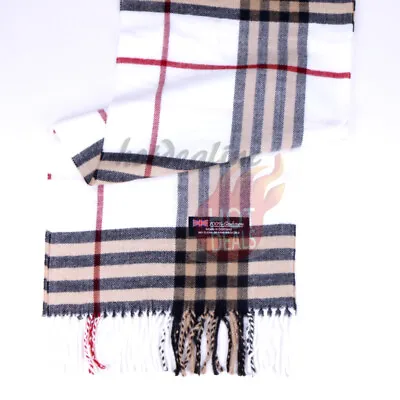 Men Women 100% CASHMERE Scarves Check Tartan Plaid Wrap Scarf Winter Warm • $7.99