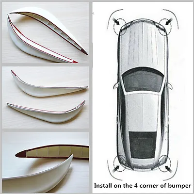 2x White Car Bumper Anti-rub Crash Strip Exterior Protector Sticker Cover Bar • $14.90