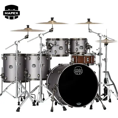 Mapex Saturn Evolution Workhorse 5pcs Maple Drum Shell Pack Gun Metal Grey • $3069