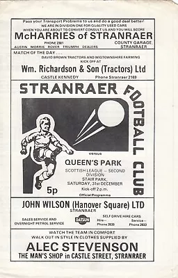 Stranraer V Queens Park 1977/8 (31 Dec) • £2